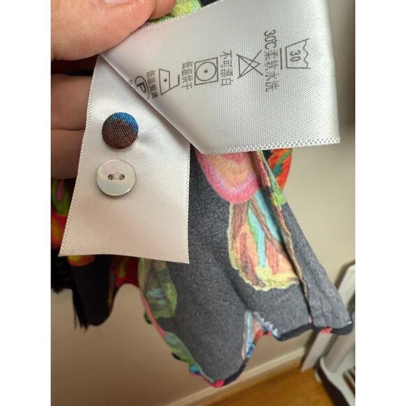 FARM RIO WRAP DRESS TOUCAN PRINT FRINGE TASSEL XS 0 2 - Picture 7 of 9